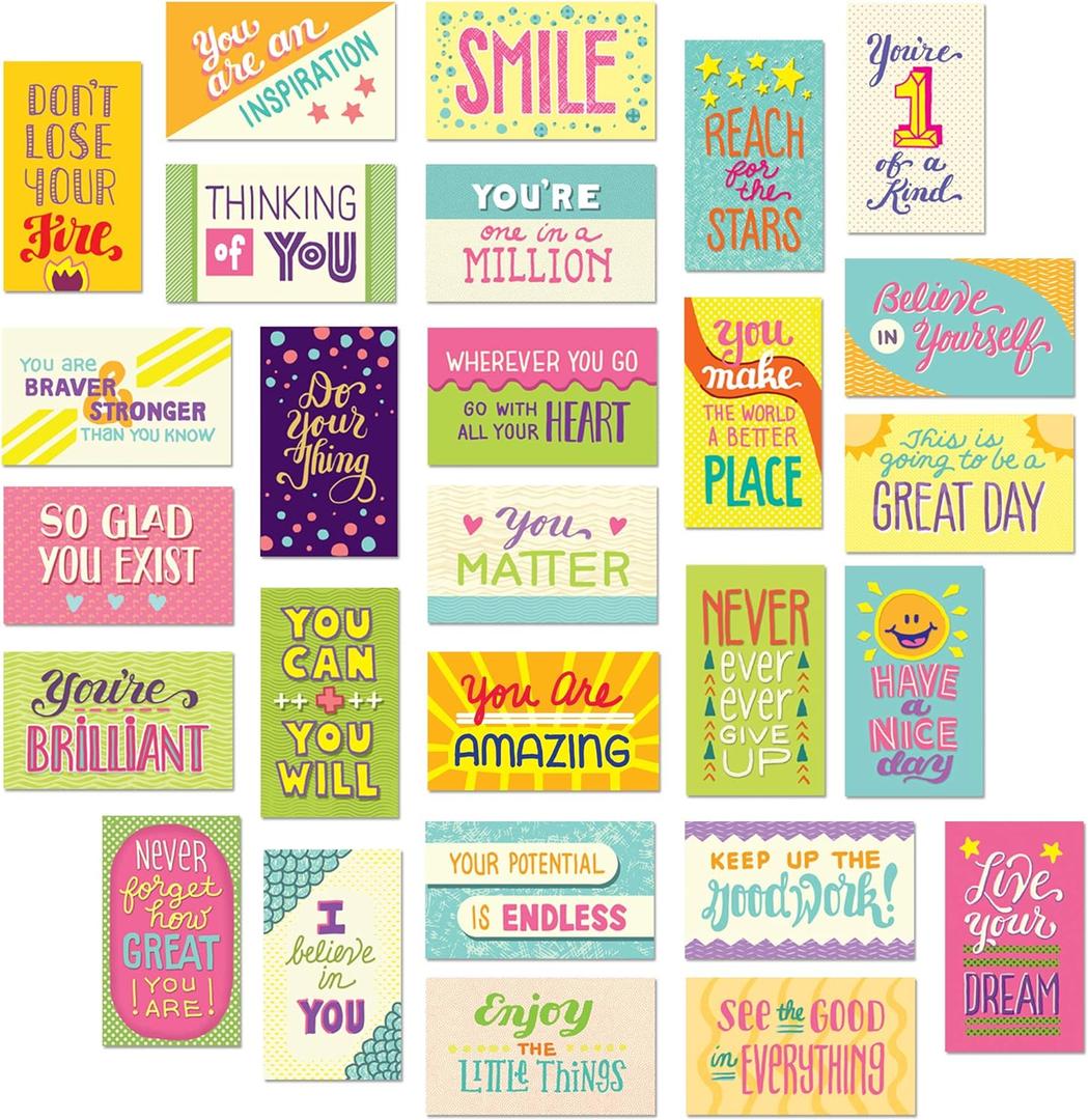 2 x Youngever 300 Pack Motivational Quote Cards, 100 Unique Inspirational Designs Cards, Business Card Sized Encouragement Cards, Gifts for Employees, Thinking of You Gifts, Appreciation Cards, 5 cm x 9 cm