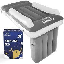 LUMARA Toddler Airplane Bed  Inflatable Airplane Bed for Toddlers, Plane Baby Mattress for Kids  Blow Up Air Mattress for Child Flight Sleep with Safety Belt, Innovative Valves, No Pump Needed