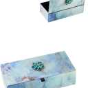 Jewelry Box for Women, Marble - Patterned Jewelry Organizer Box, Glass Modern Jewelry Holder For Earring, Ring, Necklace, Bracelets, Christmas Mother's Day Valentine Jewelry Gift Box (large)