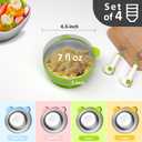 Bakpoco Stainless Steel Baby Bowls with Suction, 2-in-1 SUS304 Toddlers Bowl & Removable Silicone Suction Kids Bowl, Anti-Scald Non-Toxic Snack Container for Baby Food Feeding, 4 Colors Set