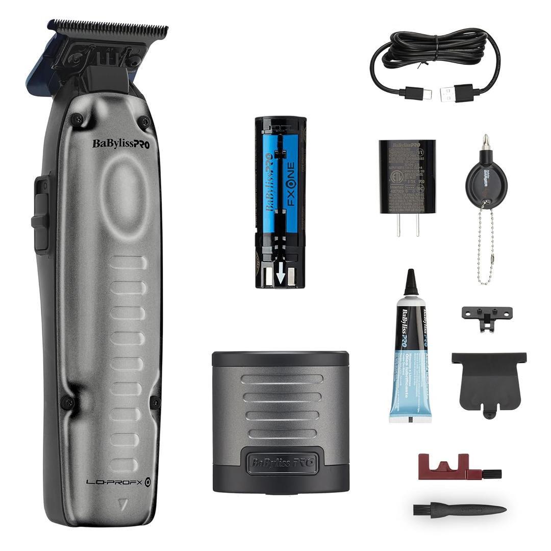 BaBylissPRO FXONE LO-PROFX Professional Cordless Trimmers for Men with Interchangeable Battery (Gray)