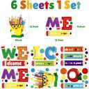 Cinrobiye Welcome Window Door Clings Stickers,Welcome Poster for Classrooms Door Decorations Back to School Party Teachers Supplies for Preschool Kindergarten Elementary Wall Glass Blackboard Decor