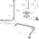 Brushed Nickel Angled Grab Bar 16x24 Inch, iHansee Bathroom Safety Bar w/Anti-Slip Knurled Grip, Wall Mount L Shaped Shower Handle for Elderly Senior Handicap, Toilet Bathtub Balance Support Bar