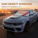 Front Windshield Sun Shade Fit for Dodge Charger Challenger Durango Journey Universal Fit to All Dodge Cars Foldable Sun Visor Protector Custom Fit Dodge Window Sunhade (Red Trim)