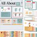 All About Letters Pocket Chart with 99 ABC Flash Cards, Letter of The Day/Week Daypocket Chart, Letter Tracing Learning Educational Wall Chart Preschool Classroom Homes, 34" X 27"White