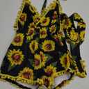 6M-3T Baby Girl Backless Bodysuit Outfit Set Romper Jumpsuit with Headband (18-24 Months, Sunflower-2)