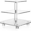 Acrylic Cupcake Stand, Clear Dessert Tower Holder Display with Base for Wedding, Party, Baby Shower, 3 Tier Square, Transparent