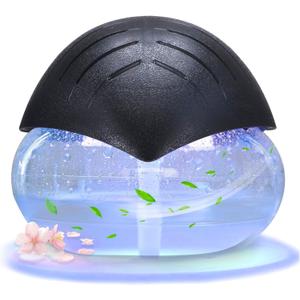 Air FreshenerBlack - for Home, Bedroom, Office and Warehouse - Essential Oil Aroma Diffuser with LED Color Night Light and Soothing Water Flow Sound - for Pets and Smokers.