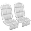 Meolsaek Car Seat Protector for Child Car Seat, Durable 600D Fabric Waterproof Car Seat Cover with Thick Pad Non-Slip Backing，No Imprints (Light Gray-2 pcs)