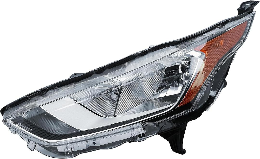 Replacement Driver Left Side Chrome Trims Halogen Headlight Headlamp for Ford Transit Connect from 2019 to 2023