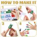 Tenceur 24 Sets Passover Plagues Crafts for Kids, 10 Plagues Finger Puppets Make Your Own Paper Hand Toys for Storytelling Jewish Pesach Seder Celebration Party Supplies Educational Fun