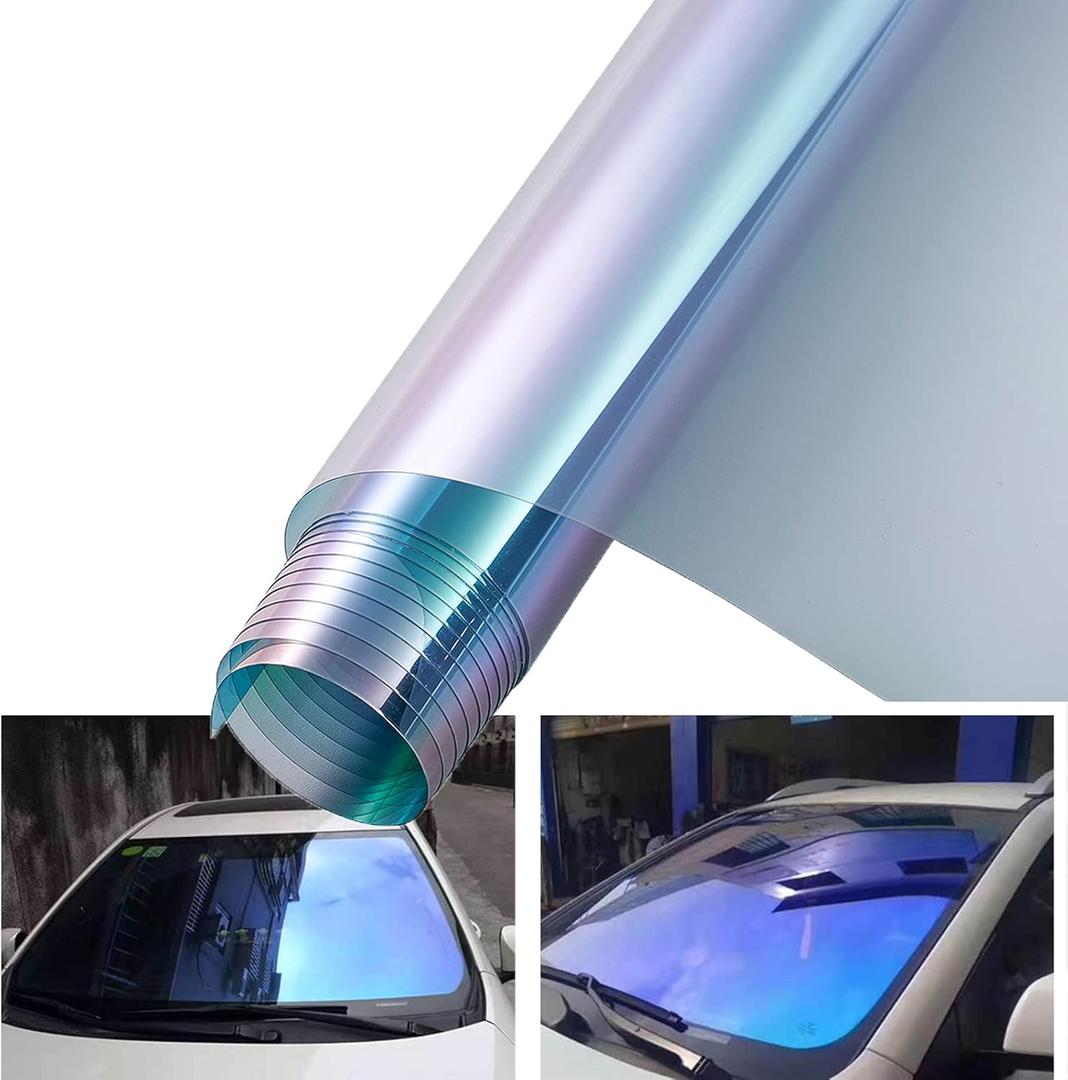Dark Blue Chameleon Windshield Tint Car Window Foils Solar Protection Film Windshield Sun Shade Tint Film 39.37'' x 118''