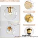 ykolupty Chandeliers for Dining Room Gold Dining Room Lights Fixture Over Table Glass Globe Pendant Lights Kitchen Island Adjustable Hanging Lamp Ceiling for Bedroom Entryway Foyer