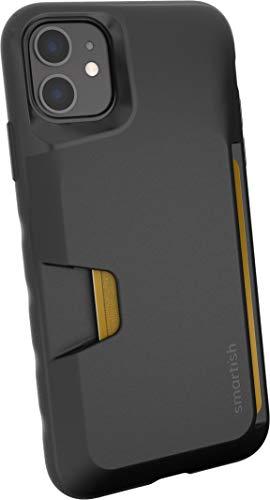 Smartish iPhone 11 Wallet Case - Wallet Slayer Vol. 1 [Slim + Protective] Credit Card Holder - Drop Tested Hidden Card Slot Cover Compatible with Apple iPhone 11 - Black Tie Affair