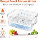 SMRCAD Fridge Organizers and Storage, 6 Pack Clear Freezer Organizer Bins with Lids for Kitchen, Pantry, Refrigerator, Food, Fruit, Vegetable Storage