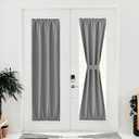 Grey Curtains for Sliding Glass Door,80 Inch Length/Long, Thermal Insulated Rod Pocket Single Panel, Room Darkening Blackout Curtains for Bedroom/Doorway Living Cabin, 25" Wide