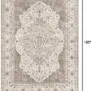 Washable Rug 8x10 Area Rugs for Living Room Bedroom Dining Room Home Office Floor Decor -Stain & Fade Resistant Non Slip Backing Carpet,Ultra-Thin Vintage Large Carpets (Brown/Beige,8'x10')