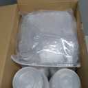 Jingmore 400 Pcs 9 oz Plastic Dessert Cups with Lids,200 Pcs Clear Disposable Parfait Fruit Cups and 200 Spoons,Appetizer Party Containers for Yogurt Puddings Ice Creams Cake Cold Drink (Flat)