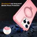 Hocase for iPhone 16 Pro Case 6.3", with Magnetic Ring Stand [Compatible with MagSafe] [Military Grade Protection] Slim Shockproof Translucent Protective Phone Case - Pink