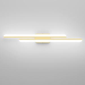 Ralbay 40" Modern LED Gold Vanity Lights 40W Frosted Aluminum Gold Bathroom Vanity Light Fixtures Over Long Mirror Modern Gold Bath Lighting 6000K White Light