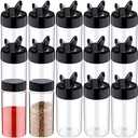 Mimorou 30 Pack 8.7 oz Plastic Spice Jars with Shaker Lids Clear Seasoning Containers Spice Bottles for Kitchen Storing Herbs Seasoning Powders