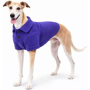 Lovelonglong Basic Dog Polo Shirts Premium Cotton, Polo T-Shirts for Dogs with a Two-Button Collar Blank, Color Purple, XXL