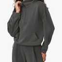 ODODOS Women's Modal Soft Cinchable Sweatshirts Half Zipper Funnel Neck Oversize Pullover with Pockets,S