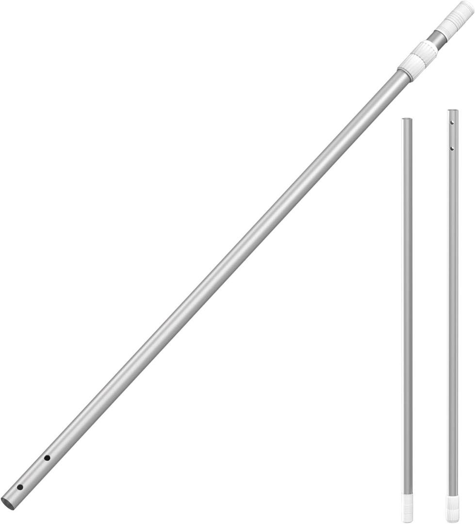 Poolpure Telescopic Pool Pole 48 FT, Lightweight Aluminum Swimming Pool Pole with Twist Lock, Universal 1-1/4" Fit for Skimmer Nets, Brushes & Vacuum Heads, Easy Pool Cleaning Pole