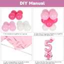 40 Inch Pink Number 5 Balloon for 5th Birthday Decoration Pastel Baby Pink Number Five Foil Balloon Tower Giant Large Digit Hot Pink White Helium Balloons Stack Stand for Girls Anniversary Party