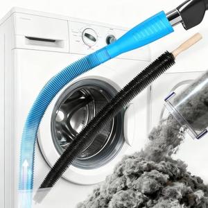 2026 Upgraded Dryer Vent Cleaning Kit for Vacuum, Universal Dryer Lint Vacuum Attachment with Long Flexible Hose & Brush, Dryer Lint Vac Attachment for Quick Lint Removal, for Vacuum Cleaners (Blue)