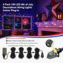4Pack 400LED Red White and Blue Lights, Total 152ft Connectable 4th of July Patriotic Lights 11 Modes Timer 2 Festival Colors Twinkle String Light for Memorial Day Halloween(RWB & Purple Orange)