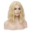 BERON Blonde 12 Inch Wigs for Women Girls Short Curly Wavy Hair Wig 30 cm Light Blond Shoulder Length Body Wave Halloween Cosplay Daily Party Wigs (Light Blonde)