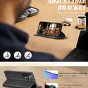 for Samsung Galaxy A36 Case Flip Leather Cover with Hinge Protection, Slim Thin Magnetic Wallet Case [Card Holder], Shockproof Full-Body Protective for Samsung A36 5G Phone Case (Black)