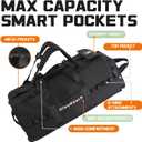 100L Rolling Duffle Bag with Wheels and Handle-Water Repellent Polyester, Duffle Bag for Travel with Hidden Straps, Travel Bag For Men & Women For Camping Sports Travel (Black)