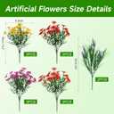 Artificial Flowers for Outdoors UV Resistant, 14 Bundles Fake Flowers Daisy with Lavender Faux Outdoor Plants Silk Flower for Outside Planters Patio Porch Window Garden Yard Spring Summer Decoration