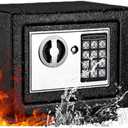Small Fireproof Safe Box with Electronic Keypad, Large Capacity Security Safe for Home and Office, Protect Valuables, Documents, Jewelry, Cash9.1" x 6.7" x 6.7''