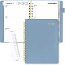 SUNEE 2026-2027 Weekly & Monthly Planner 6.4"x8.5" - 12 Month (July 2026 - June 2027), Vegan Leather Cover Planner Academic Year Calendar, Pocket, Notes, Monthly Tab, Blue