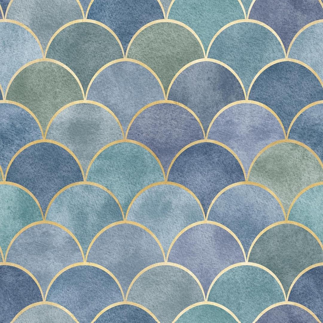 Vintage Colorful Peel and Stick Wallpaper Gold Line Self Adhesive Removable Wallpaper Vinyl Contact Paper for Decorative Bedroom Bathroom Home Wall (17.3"x118")