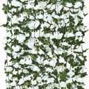 KHOYIME 9 Pack 72 FT Artificial Flower Garland, Fake White Roses Vines Silk Flowers Faux Plastic Outdoor Hanging Floral Ivy Garland Decoration for Wedding Arch Bedroom Home Wall Backdrop Room Decor