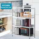 susunnus Stainless Steel Shelves 3 Tier Storage Shelves for Kitchen Garage Shelves Heavy Duty Shelving Metal Shelving Units and Storage Kitchen Industrial Storage Rack(with Guardrails)