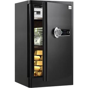 Tenamic Deluxe Biometric Fingerprint Safe Box Smart Touch Screen Fireproof Safe for Home Office Hotel 5.1 Cubic Feet