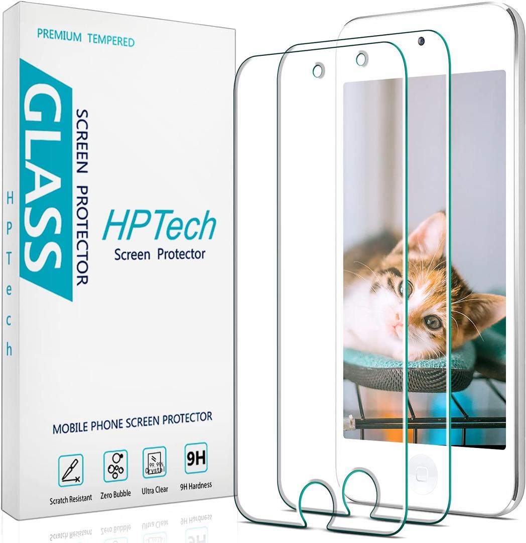 2-Pack Tempered Glass For Apple New iPod Touch 7th Gen (2019), 6th Gen, 5th Gen (2015) Screen Protector, Easy to Install, Bubble Free, 9H Hardness
