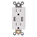 Combination 15A GFCI Outlet with Self-Test and USB in-Wall Charger Outlet with 5V/4.8A, High Speed Charging for Smartphones and Tablets, ETL, Wallplate Included, 1 Pack, White