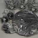 3-Light Kitchen Flush Mount Ceiling Light, Adjustable Multi-Directional Ceiling Light Fixture, Farmhouse Black Metal Cage Close to Ceiling Lamp for Dining Room Bedroom Hallway