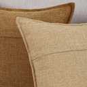 MADIZZ Set of 2 Flanged Linen Throw Pillow Covers 20x20 Inch Beige Soft Decorative Cushion Cover for Sofa Bedroom Pillow Shell