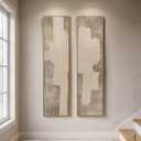 Framed Neutral Abstract Vertical Wall Art for Living Room Decor, 2 Piece, 14"W x 57"H x 2Pcs