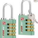 Forge Dual-Opening: Key or Combination Access Lock, TSA Approved Locks for Luggage, Pelican case, Travel, Gym, School, Stainless Steel Shackle. (Green)