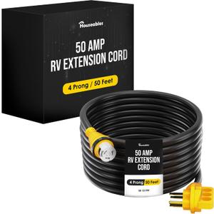50 Amp RV Extension Cord, 50 Amp RV Cord, 50amp Power Cable, 4 Prong, 50 FT