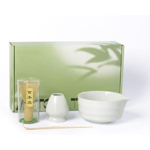 Matcha Whisk Set,Ceramic Matcha Set,with Ceramic Bowl,Bamboo Whisk&Holder,Scoop,Authentic Japanese Matcha,for Matcha Lovers,Gift for Family/Friend(Porcelain white)