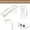 Bachelorette Party Accessories for Bride: Livresse 4-Piece Set with Short Bridal Veil, Gold Tiara, Heart Sunglasses, 'Bride To Be' Banner; Bridal Shower & Hen Party Photo Props, Wedding Gifts